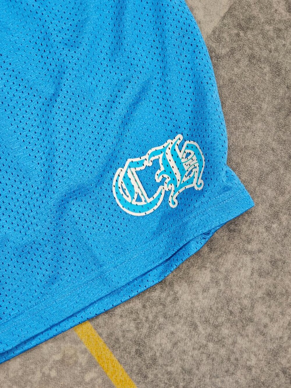 Chrome Hearts Light Blue Mesh Casual Shorts, L - Picture 2 of 9